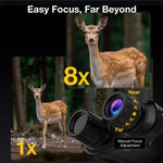 LinkMejor 4K Night Vision Goggle for Adults, Night Vision Binocular with 3.2 Inner HD Display, 36MP Photos, 8X Digital Zoom,7 Level IR, Rechargeable, for Camping, Hunting, Security (Incl. 32GB Card)