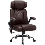 HOFFREE Ergonomic Office Chair with Adjustable Lumbar Support Executive Leather Desk Chair Flip Up Arms Headrest 440lbs Heavy Duty Base Swivel Rolling Computer Chair for Home Work Study