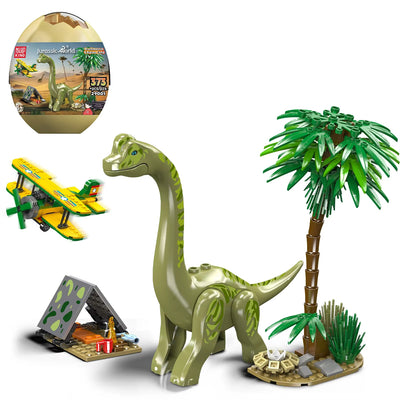 Mould King Jurassic World Series 29001 29002 29004 Brachiosaurus & Biplane Camp / T-Rex Transport Ship / Ankylosaurus & Helicopter Camp Dinosaur Egg Building Blocks Ornaments Toys Kid Gift