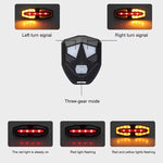 LinkMejor Bicycle Solar Charging Wireless Remote Control Turn Signal Taillights USB Rechargeable Waterproof Bike Rear Light for Outdoor Night Riding Safety