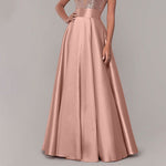 LinkMejor Stylish Women High Waist A-line Long Skirts Summer OL Work Skirt Jupe Female Solid Party Maxi Skirts Faldas Saia