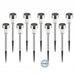Elfeland 10PCS LED Solar Lawn Path Light Stainless Steel Waterproof Garden Landscape Lamp for Home Street Decoration