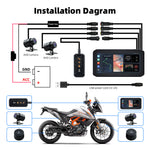 6.25inch Wireless CarPlay Moto Android Auto Portable Digital Dashboard GPS Motorcycle Navigation Display GPS Remote Control TPMS