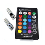 T10 LED 194 168 W5W 5050 SMD RGB Car Dome Reading Light Auto Wedge Lamp RGB LED Bulb with Remote Controller