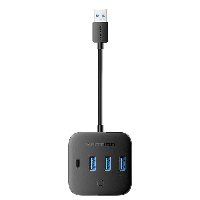 Vention CHZ 5-in-1 USB3.0 Hub Charger 3USB-A+USB-C Fast Charging USB-C 3.2 Gen1 5Gbps Desktop Hub Adapter with RGB Light for iPhone 17 17Pro 16 Pro Max 15 14 for Xiaomi 17pro for SAMSUNG for OPPO