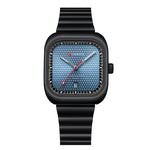 LinkMejor 36MM Large Dial Fashion Square Men's Quartz Watch Waterproof Luminous Calendar Clock Stainless Steel Business Casual Wristwatch