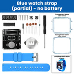 T15 DIY LED Digital Watch Kit Transparent Case Silicone Strap Microcontroller Clear Display Accessories for Soldering Practice