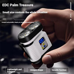 10*LED Strong Light Portable Keychain Flashlight Multi-Functional Magnetic Mini Clip Light USB Rechargeable Digital Display Waterproof Outdoor Red & Blue Warning Work Lamp Signal Camping EDC Tools