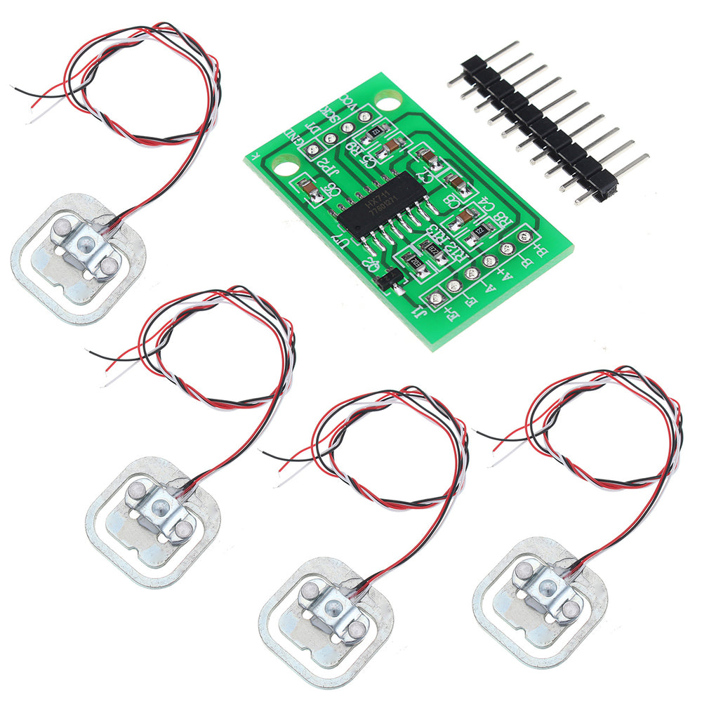 DIY 1pc HX711 AD Module + 4pcs 50KG Body Load Cell Weight Strain Sensor Resistance