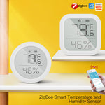 LinkMejor Tuya ZIGBE Smart Digital Temperature and Humidity Sensor LCD Display Intelligent Hygrometer Thermometer Data Log APP Remote Control Compatible with Amazon Alexa & Google Home