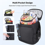 LinkMejor Backpack Cooler Insulated 36 Cans w/ Insulating Cover, Upgraded Leakproof Soft Cooler Backpack 2 Compartment for Camping Hiking Picnic Beach