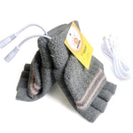 LinkMejor 1pair Heated Gloves Mittens Knitting Fingerless Comfortable Winter Gloves for Indoor or Outdoor Man Women