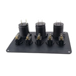 Car Boat Switch Panel Waterproof Digital Voltmeter Dual USB Port 12 Outlet Combination Marine LED Rocker 5 Gang