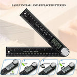 2-in-1 Digital Angle Finder Protractor with 7 Inch/200mm Ruler Spill-Proof Design for Woodworking Carpenter Construction DIY Tool LED Display High Accuracy Measurement