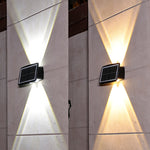 LinkMejor Solar Wall Light Outdoor Up and Down Garden Lamp for Home Porch Fence Stairs Wall Backyard Luminous Lighting