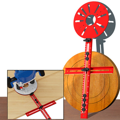 LinkMejor 4 in 1 Router Milling Groove Bracket Aluminum Alloy Circle Cutting Jig with 120-650mm Rαdius for Woodworking Trimming Machine