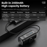 WEST BIKING Mini Smart Bike Headlight 1300 Lumens IPX6 Waterproof Bike Headlamp Type-C Rechargeable Auto Off Bicycle Front Light for MTB Road Bike