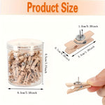 Push Pin Wooden Frame Set 50pcs Cork Board Bulletin Board Accessories Craft Decoration Transparent Box Storage Metal Pins Wood Clips