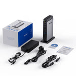 LinkMejor 15 in 1 USB-C DiskplayLink Docking Station with 3*HD 2DP RJ45 Gigabit Audio/Mic SD/TF 5 USB Ports 130W AC Power Supply Triple Display Laptop Dock for M1 M2 M3 Mac and Windows