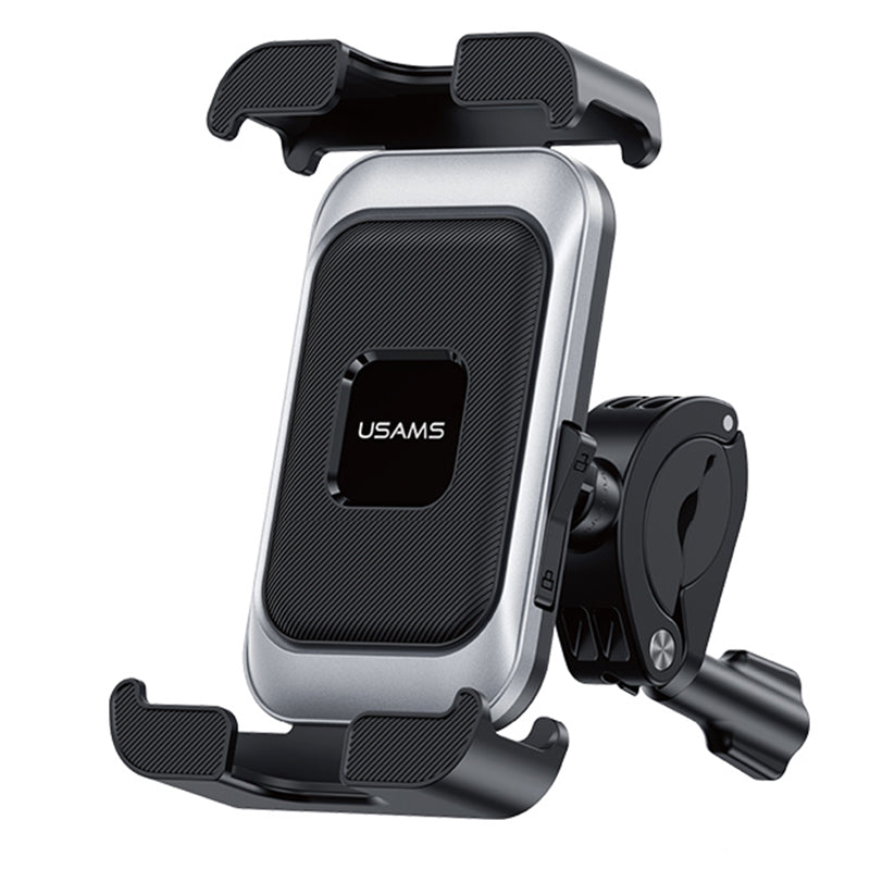 LinkMejor ZJ082 2-in-1 Full Coverage Cycling Phone Holder Shockproof Reinforced Clamp Stand 360° Rotation Single Hand Operation Fits for 4.7-7.2 Inch Phones Universal Bike Motorcycle Mount