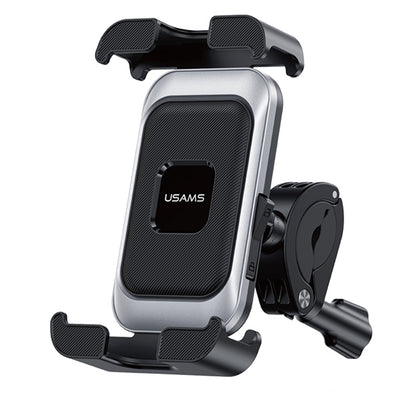 LinkMejor ZJ082 2-in-1 Full Coverage Cycling Phone Holder Shockproof Reinforced Clamp Stand 360° Rotation Single Hand Operation Fits for 4.7-7.2 Inch Phones Universal Bike Motorcycle Mount