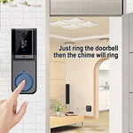 Tuya WiFi Smart Video Doorbell 1080P HD Camera 130° Wide Angle Night Vision Two-Way Audio Waterproof Indoor Chime Surveillance Camera with APP Remote for Home Security