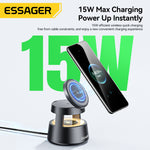 LinkMejor OJD-132 15W 4-in-1 Desktop Wireless Charger Fast Wireless Charging Station with Night Light Function for Smart Phones for iPhone 17 17Pro 16 15 14 Pro Max for Huawei Mate XTs for Xiaomi 17pro for Apple Watch for Airpods