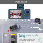 2 Inch IPS Screen Car Dash Cam 3-Channel Driving Recorder G-sensor Loop Recording Parking Monitoring