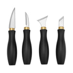 4pcs Woodworking Carving Tool Kit Stainless Steel Blade Ergonomic Handle Professional Detail Cutter Razor Sharp Knife Set