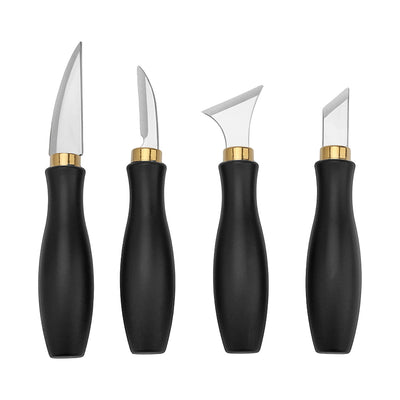 4pcs Woodworking Carving Tool Kit Stainless Steel Blade Ergonomic Handle Professional Detail Cutter Razor Sharp Knife Set