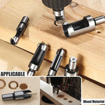 8 Pcs Carbon Steel Wood Plug Cutter Set Woodworking Drill Bits Round Shank Straight and Tapered Taper Cutting Tool