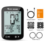 WEST BIKING XQ2 2.4'' GPS Wireless Bike Computer Auto Backlight IPX7 Waterproof Type-C Charge Speedometer for MTB Cycling
