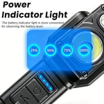 LinkMejor G908 1200mAh LED Work Light 180° Rotating Head Magnetic Base USB C Rechargeable Power Bank 300-400LM Waterproof IPX4 Flashlight