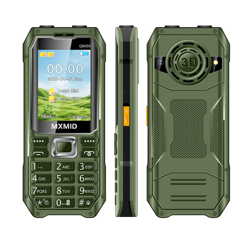 MXMID Q6000 Mini 2G GSM 2.4-inch Dual SIM Card 1800mAh FM Big Buttons Dual LED Flashlights Type-C Mobile Phone