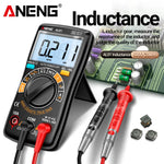 LinkMejor AL01 Portable Digital Multimeter High Precision Voltage Current Resistance Capacitance Frequency Temperature Tester Inductance NCV Detection True RMS Backlight Display Auto-Off