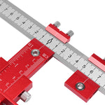 LinkMejor Red Aluminum Alloy Metric/Inch Cabinet Hardware Jig 5mm Drill Guide Cabinet Handle Template Jig