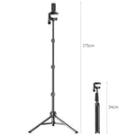LinkMejor LP897 1.75M Telescopic Floor Mobile Phone Stand bluetooth Tripod Selfie Stick Anti-shake Gimbal Aluminum Alloy Mount Stand for Live Streaming Video Shooting