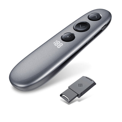 Wireless Presenter Digital Laser Pointer with Spotlight and Magnifier Vibration Timer U-Disk Receiver for PPT Presentations