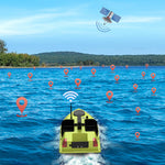 LinkMejor D20 GPS RC Bait Boat 600M Wireless Remote Control Fishing Bait Boat Fishing Feeder Boat with 3 Bait Containers 7 LED Light