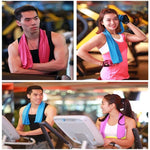 LinkMejor 1 PCS Quick-Dry Cooling Towels with Storage Box Soft Breathable Sweat Absorption Cold Head Scarves for Sports Running Yoga Gym