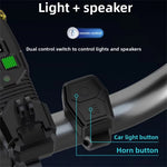 LinkMejor B4 120dB Tweeter Anti-Fog Bicycle Headlight Smart Light Sensing Digital Display Wireless Remote Control Bike Light for Night Cycling