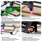 [EU/US/UK Direct] LONGER RAY5 10W Laser Engraver Newly Upgraded Version 24000mm/min Engraving Speed 0.06x0.06mm Laser Spot 3.5 inch Touch Screen 400x400mm Working Area Offline Carving 32-Bit Chipset WiFi Connection Support AI Lightburn