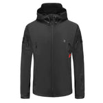 LinkMejor Unisex Heated Jacket - 7 Heating Zones, 3-Level Temperature Control, Windbreaker Thermal, High Neck Hooded Coat for Winter Outdoor Sport