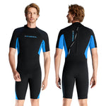 LinkMejor Shorty Warm Wetsuit 1.5mm Neoprene Back Zip UPF50+ Sun Protection Soft Skin-Friendly Breathable Quick Dry Diving Suit for Snorkeling Surfing Kayaking Swimming