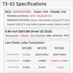 LinkMejor T3S3 ESP32-S3 LoRa Development Board with Speaker 0.96 Inch OLED WiFi Bluetooth Low Power SX1262 SX1276 868MHz 915MHz SX1280 2.4GHz IoT Compatible