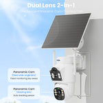 Hiseeu WTDS803 6MP Pixels Solar Powered Dual Lens Wireless WIFI IP Camera with Color Night Vision PIR Motion Alerts Eseecloud App Remote Control IP65 Waterproof