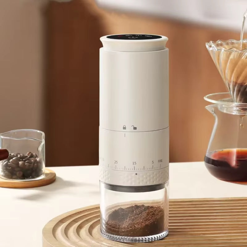 1500mAh Electric Coffee Grinder Ceramic Grinding Core Conical Coffee LED Touch Screen Burr Grinder Externally Adjustable Bean Grinding Machine Kaffe Bohnen Grinder