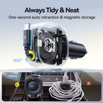 Baseus Primetrip VR2 30W 2-Port USB Car Charger Adapter Retractable USB-C Cable+USB-C Port Support PD QC SCP Fast Charging for iPhone 16 15 Pro 14 13 12 Pro Max for Xiaomi MIX Flip 2 for Huawei Pura Ultra2