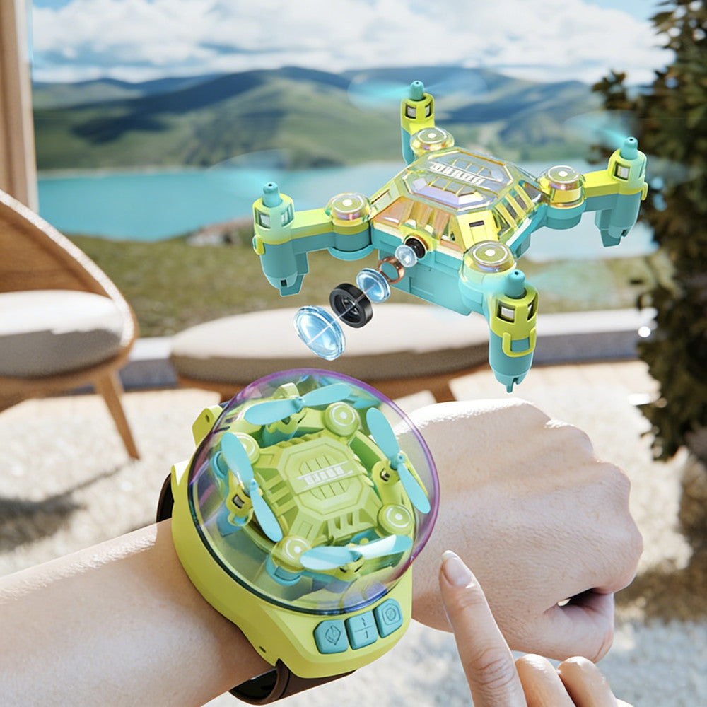 LinkMejor YP18 MINI Wristwatch Dual Remote Gravity WiFi APP Control Barometric Altitude Hold Mode 2.4G RC Toys Kids Gifts Drone Quadcopter RTF
