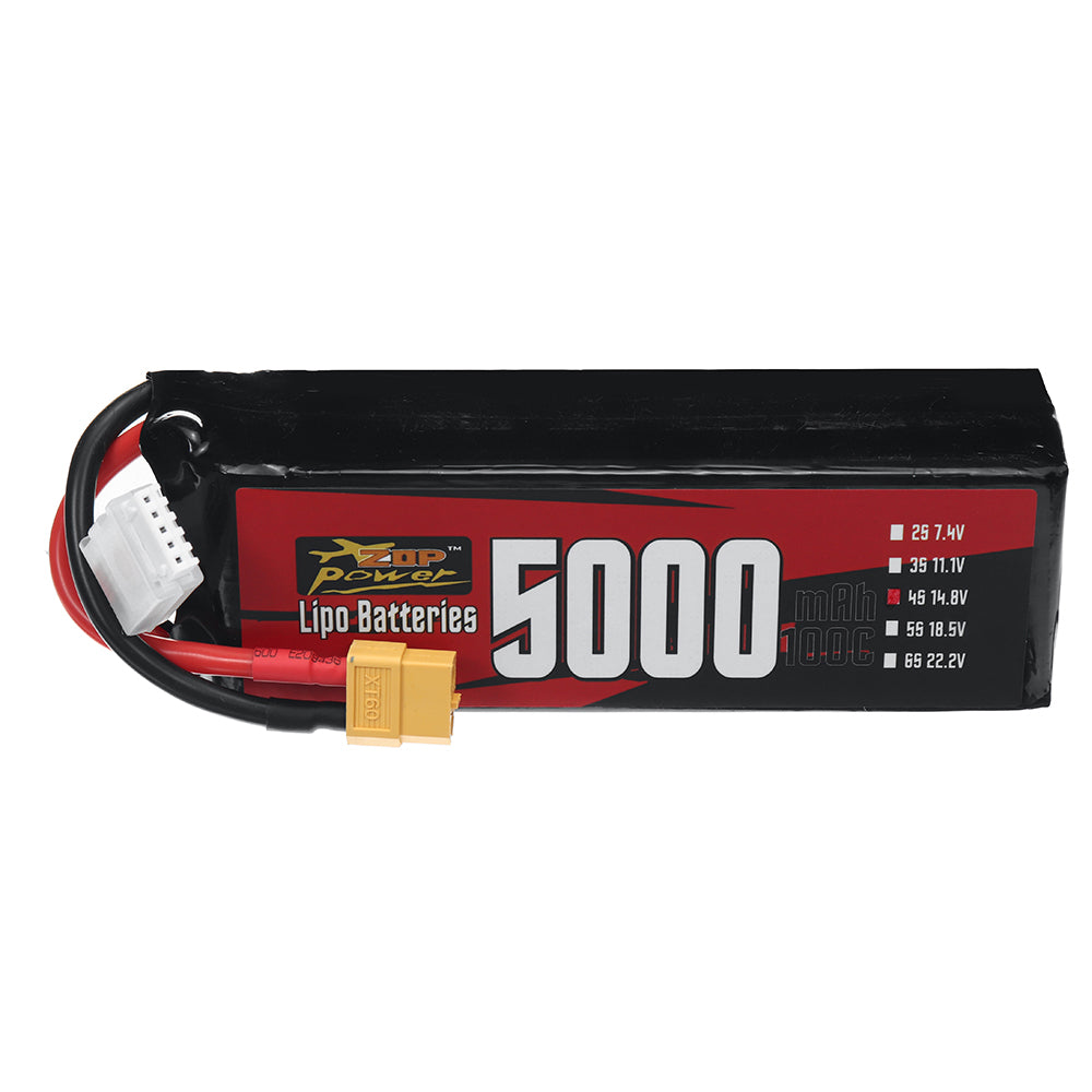LinkMejor 4S 14.8V 5000mAh 100C 74Wh LiPo Battery XT60 Plug for RC Car FPV Racing Drone